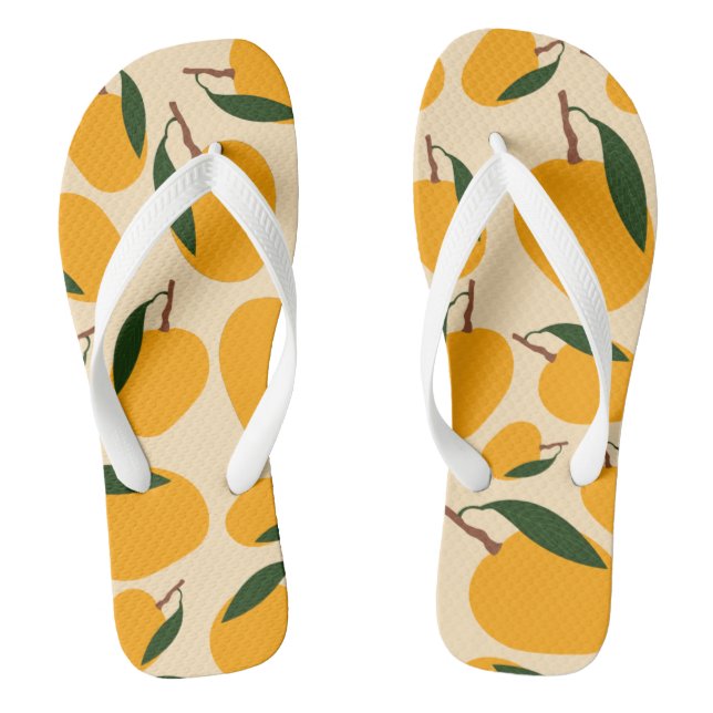 Mango Summer Fruit Pattern Flip Flops (Footbed)
