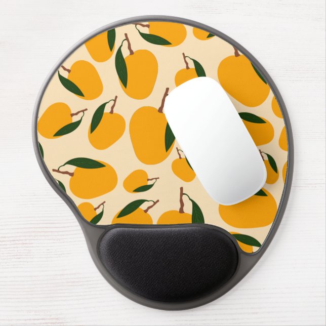 Mango Summer Fruit Pattern Gel Mouse Pad (Left Side)