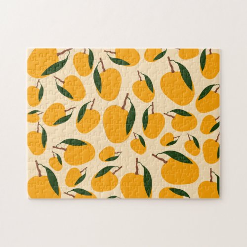 Mango Summer Fruit Pattern Jigsaw Puzzle