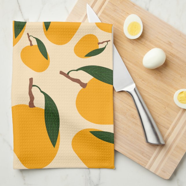 Mango Summer Fruit Pattern Kitchen Towel (Quarter Fold)
