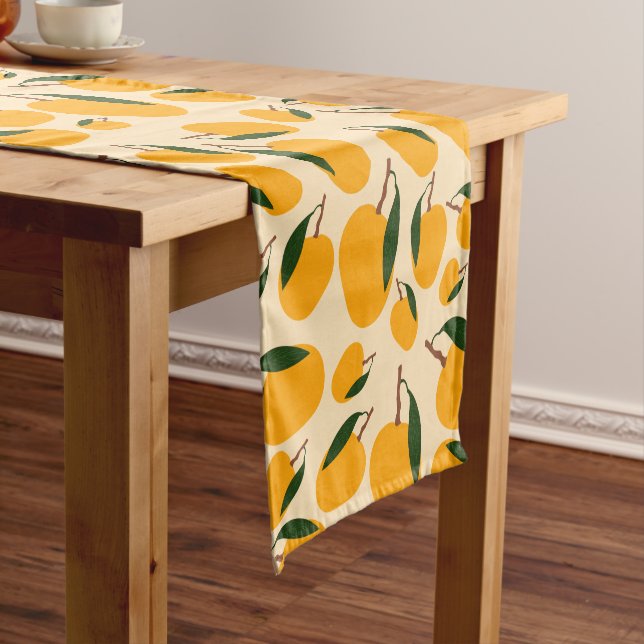 Mango Summer Fruit Pattern Short Table Runner (In Situ)