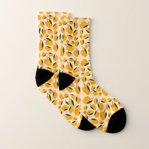 Mango Summer Fruit Pattern Socks
