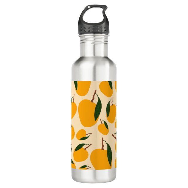 Mango Summer Fruit Pattern Stainless Steel Water Bottle (Front)