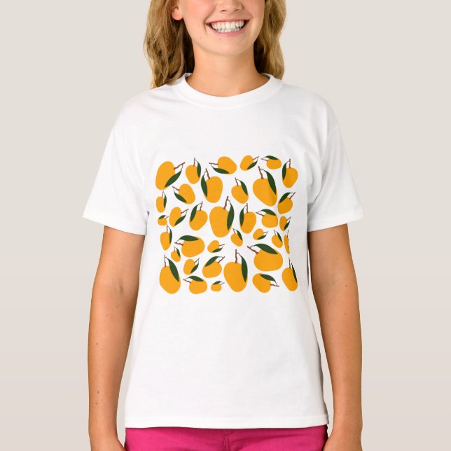 Mango Summer Fruit Pattern  T-Shirt (Front)