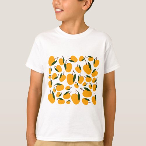 Mango Summer Fruit Pattern T_Shirt