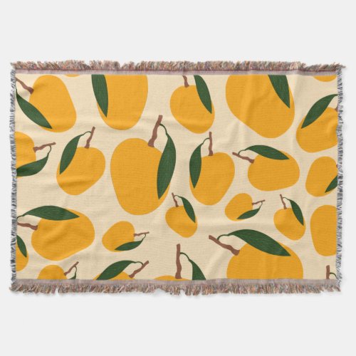 Mango Summer Fruit Pattern Throw Blanket