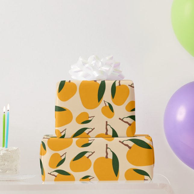 Mango Summer Fruit Pattern Wrapping Paper (Party Gifts)