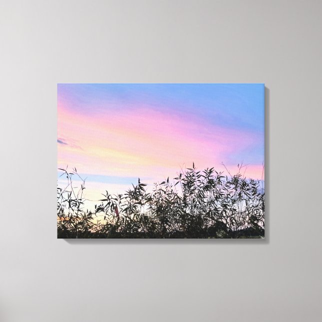 Mango Sunset Sky Blue Pink Canvas Art Set (Front)