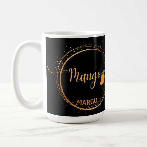 MANGO team name editable text orange  Coffee Mug