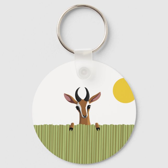 Mango the Gazelle Peek-a-boo Keychain (Front)