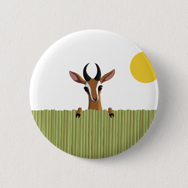 Mango the Gazelle Peek-a-boo Pinback Button (Front)