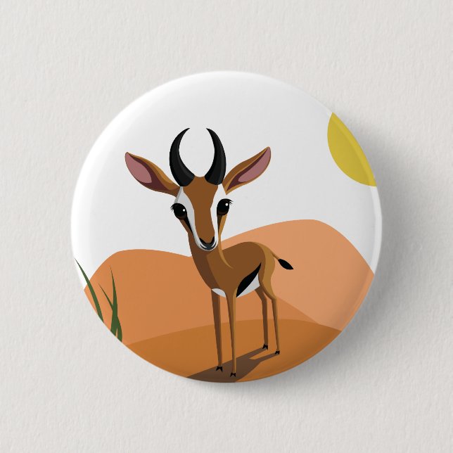Mango the Gazelle Pinback Button (Front)