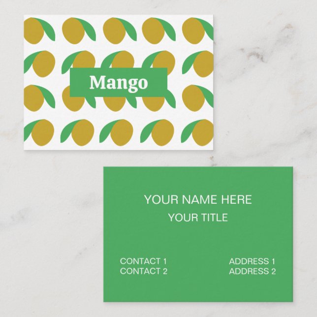 Mango Tropical Fruit  Business Card (Front/Back)