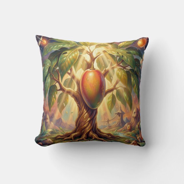 Mango – Tropical Fruit Full of Flavor´11 Throw Pillow (Front)