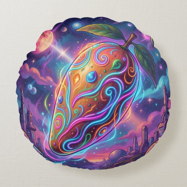 Mango – Tropical Fruit Full of Flavor´3 Round Pillow (Front)