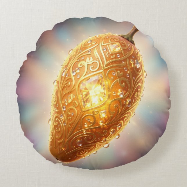 Mango – Tropical Fruit Full of Flavor´7 Round Pillow (Front)