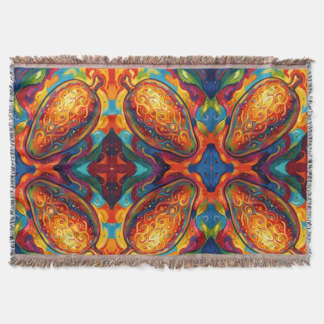 Mango – Tropical Fruit Full of Flavor´9 Throw Blanket (Front)