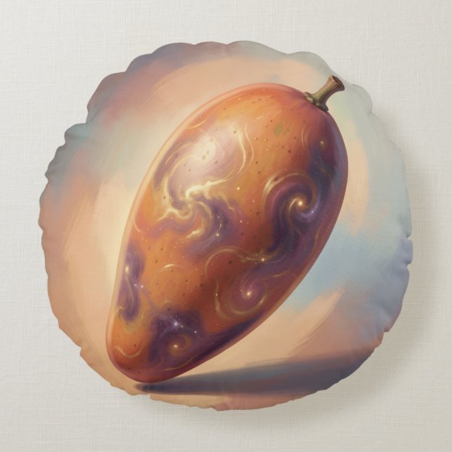 Mango – Tropical Fruit Full of Flavor Round Pillow (Front)