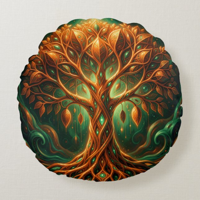 Mango – Tropical Fruit Full of Flavor Round Pillow (Front)