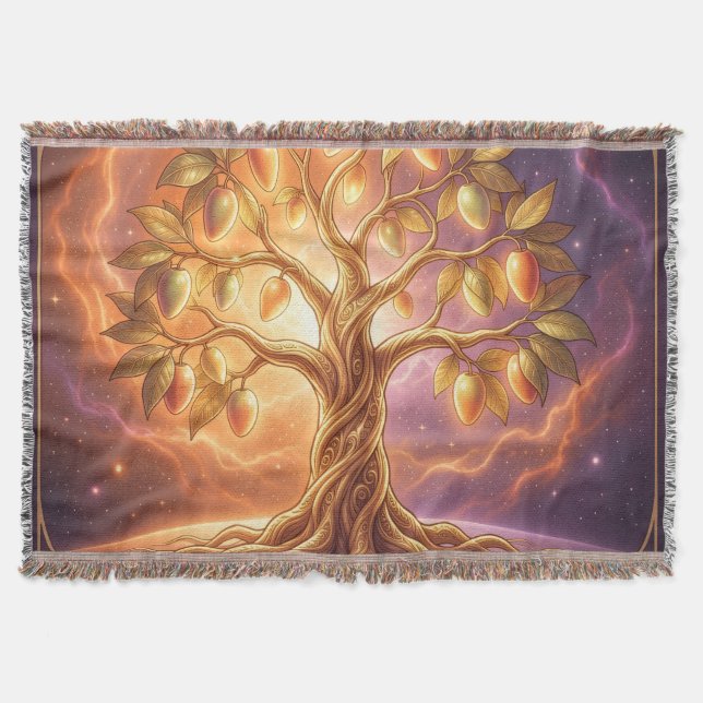 Mango – Tropical Fruit Full of Flavor Throw Blanket (Front)