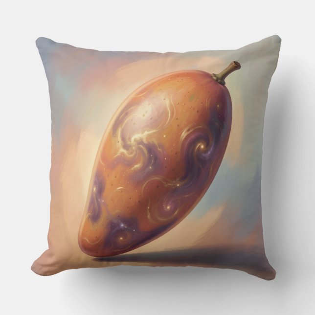 Mango – Tropical Fruit Full of Flavor Throw Pillow (Front)
