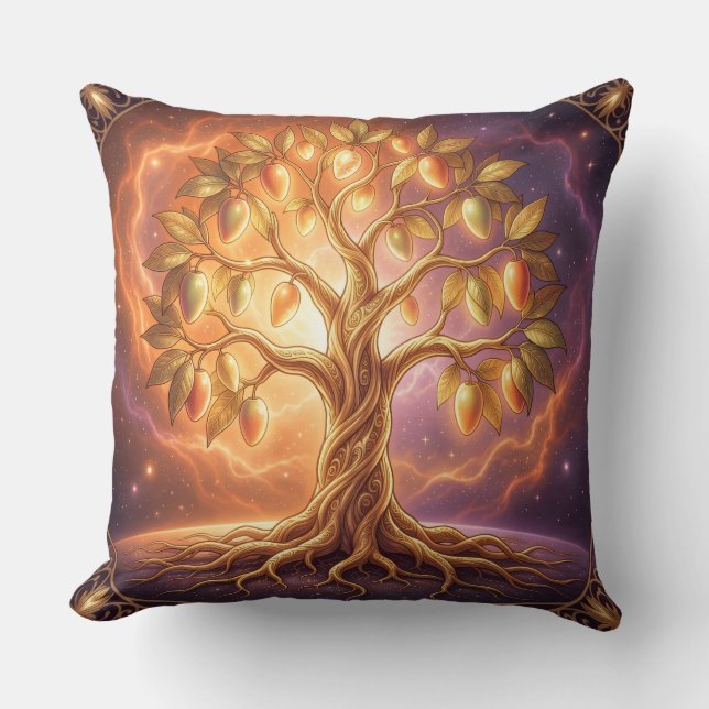 Mango – Tropical fruit full of flavor Throw Pillow (Front)