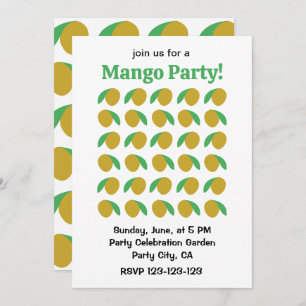 Mango Tropical Fruit Summer Party Invitation