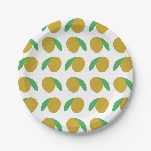 Mango Tropical Fruit Summer Party Paper Plates (Front)
