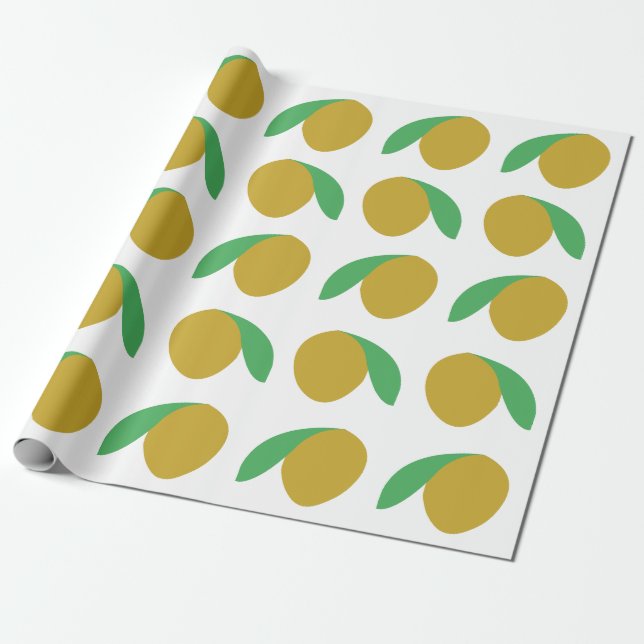 Mango Tropical Fruit Summer Party Wrapping Paper (Unrolled)