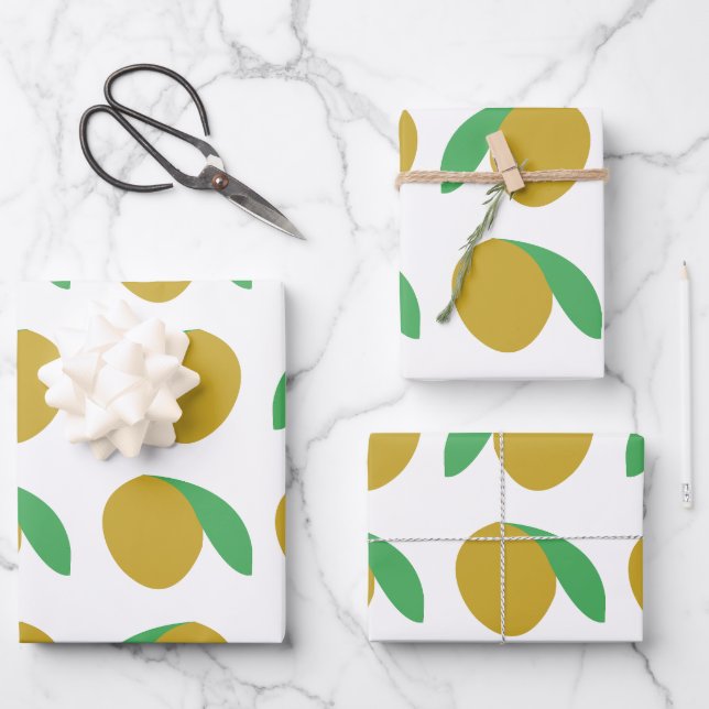 Mango Tropical Fruit Summer Party Wrapping Paper Sheets (Front)