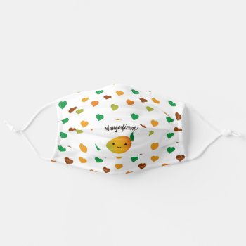 Mangoificent Mango With Heart Background Adult Cloth Face Mask by Egg_Tooth at Zazzle
