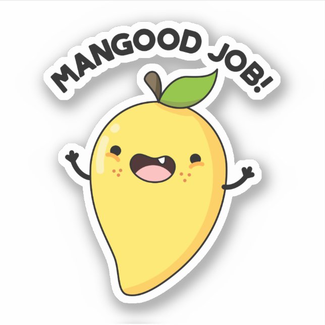 Mangood Job Funny Mango Fruit Pun  Sticker (Front)