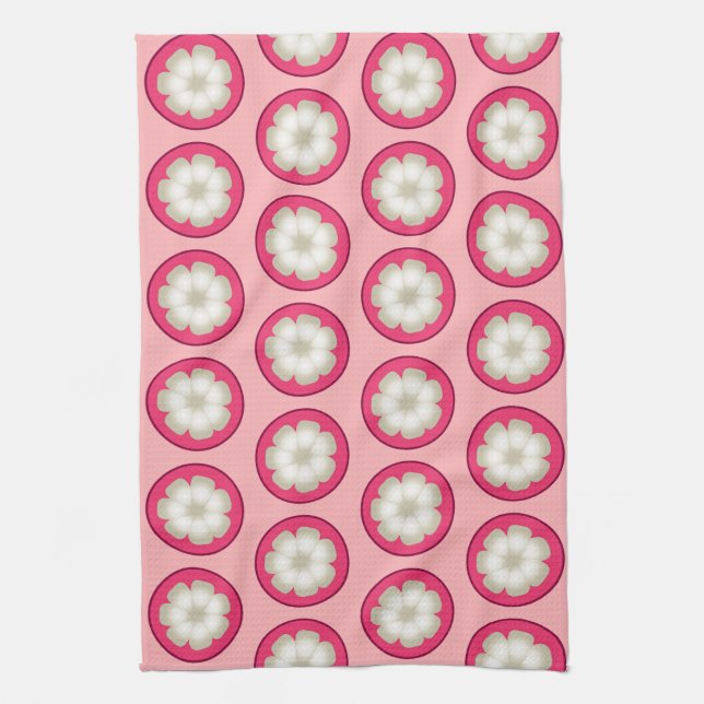 Mangosteen  Fruit Stylized Fruit Slices Kitchen Towel (Vertical)