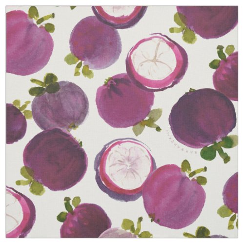 MANGOSTEEN MANIA Purple Tropical Fruit Fabric