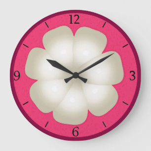 Mangosteen Stylized Exotic Fruit Slice Large Clock