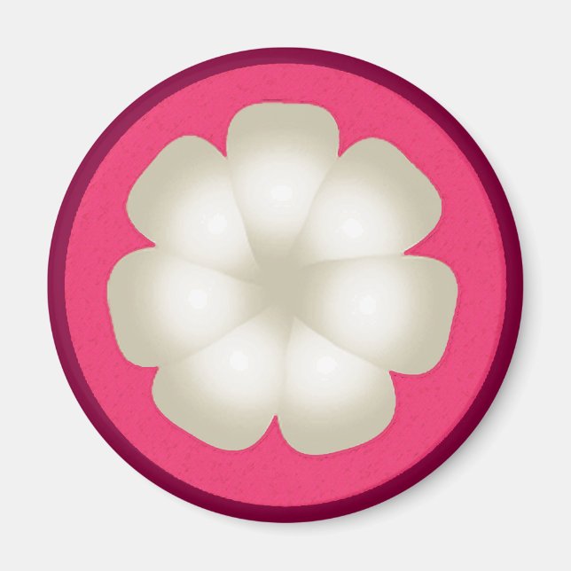 Mangosteen Stylized Exotic Fruit Slice Magnet (Front)