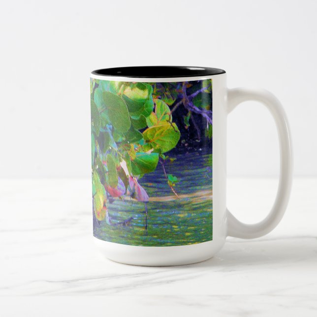 Mangrove Lagoon with Sea Grapes Two-Tone Coffee Mug (Right)