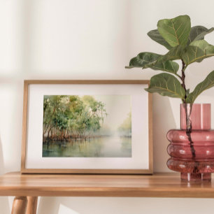 Mangrove Marvel: Watercolor of Vibrant Mangroves Poster