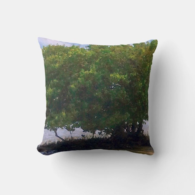 Mangrove on the Gulf Throw Pillow (Front)
