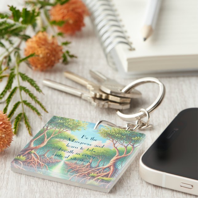 Mangrove & Quote Keychain (Front Right)