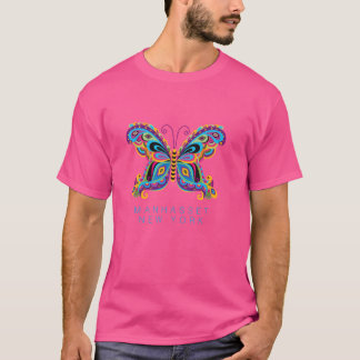 Manhasset New York Souvenir Butterfly Graphic T-Shirt