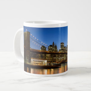 Manhattan and Brooklyn Bridge at dusk Giant Coffee Mug