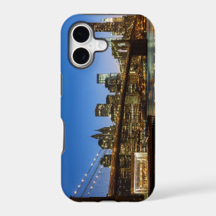 Manhattan and Brooklyn Bridge at dusk iPhone 17 Case