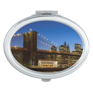 Manhattan and Brooklyn Bridge at dusk Makeup Mirror