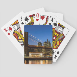 Manhattan and Brooklyn Bridge at dusk Poker Cards