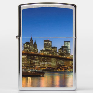 Manhattan and Brooklyn Bridge at dusk Zippo Lighter