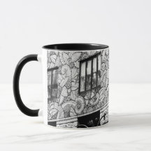 Manhattan Art Deco leafy frieze combo mug