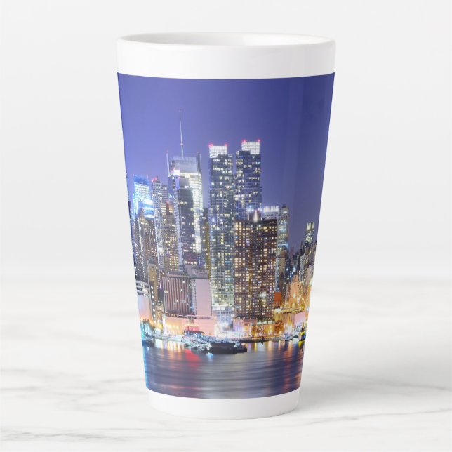 Manhattan at Night Latte Mug (Front)