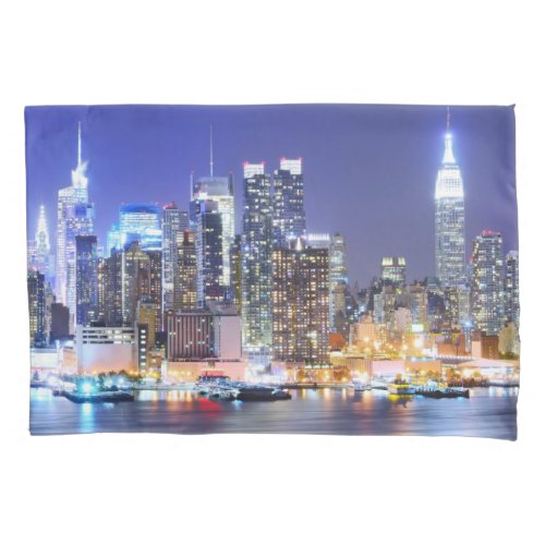 Manhattan At Night Pillow Case