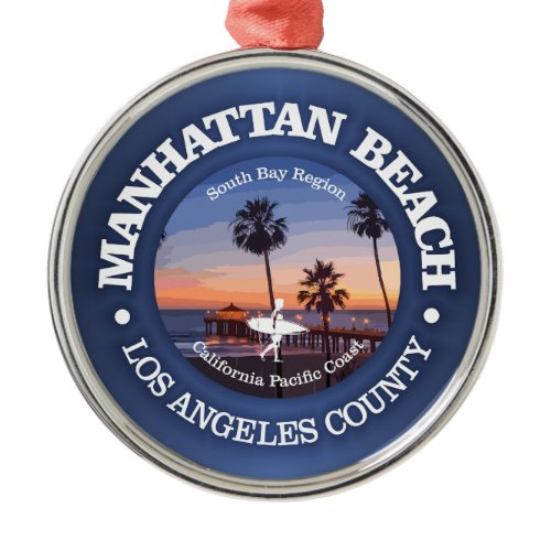 Manhattan Beach (C) Metal Ornament